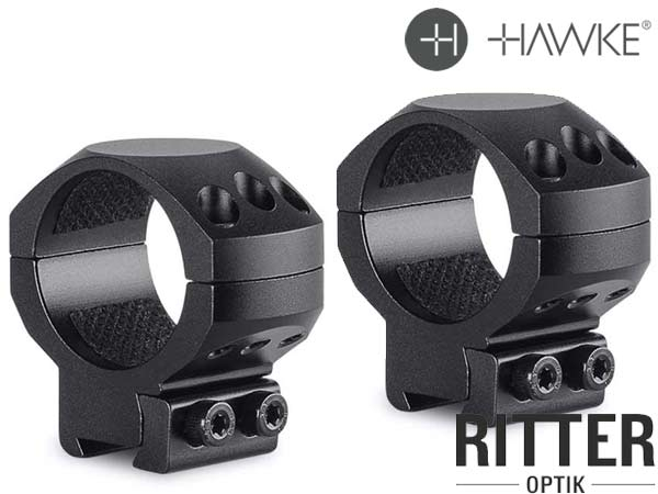 HAWKE Tactical Zielfernrohrmontage für 9-11 mm Prismenschiene 25,4 mm Mittelrohr - Mittelhoch 24 101