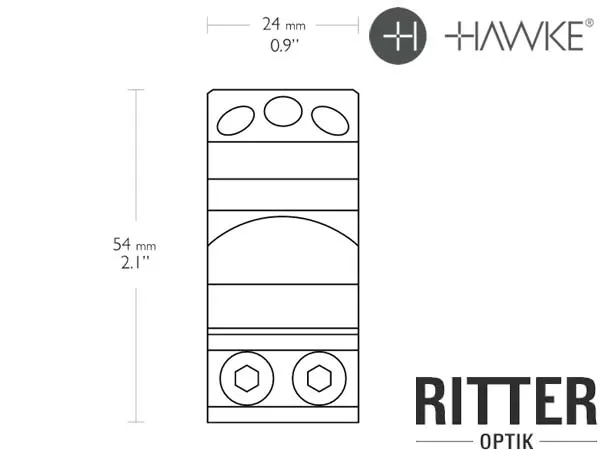 HAWKE Tactical Montage Luftgewehr für 9-11 mm Prismenschiene 25,4 mm Mittelrohr - extra Hoch 24108