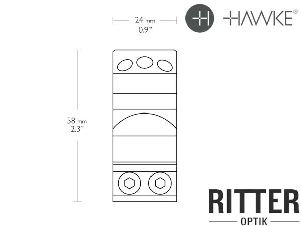 HAWKE Tactical Montage Luftgewehr für 9-11 mm Prismenschiene 30 mm Mittelrohr - extra Hoch 24108