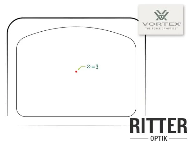 Absehen Leuchtpunktvisier VORTEX Venom® Enclosed Micro Red Dot mit 3 MOA Punkt für Kurz- und Langwaffen
