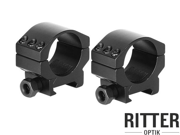 Ritter-Optik Tactical Aufkipp Zielfernrohrmontage für Weaver / Picatinnyschiene 30mm Mittelrohr - Low Ring Ritter-Optik Tactical Aufkipp Zielfernrohrmontage für Weaver / Picatinnyschiene 30mm Mittelrohr - Low Ring
