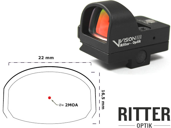 Red Dot Leuchtpunktvisier V-Vision III Leuchtpunkt 2 M.O.A.