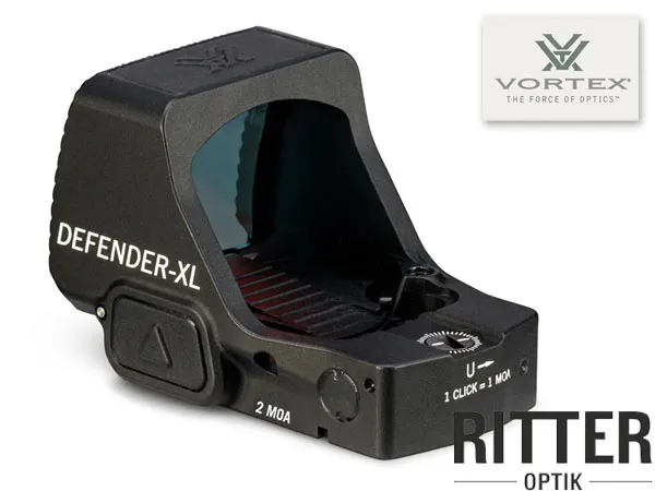 Reflexvisier VORTEX Defender XL™ Red Dot 2 MOA mit Picatinny Montage & Glock MOS Adapterplatte