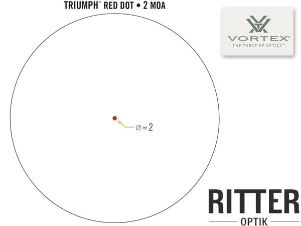 Absehen Details VORTEX TRIUMPH Rotpunktvisier 2 MOA Red Dot