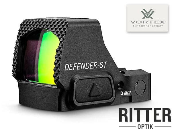 Vortex Defender ST Mikro Red Dot mit 3 MOA Rotpunkt. Optimales IPSC Reflexvisier für Kurzwaffen für Picatinnyschiene