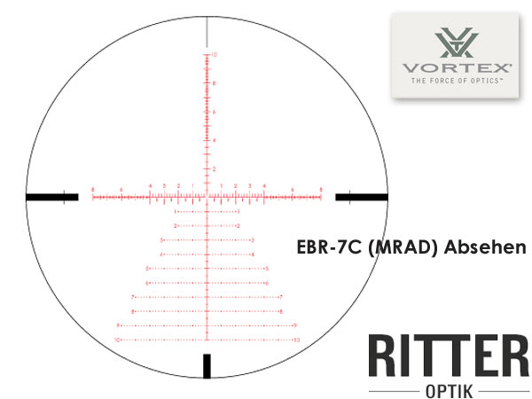Reticle Vortex Strike Eagle 5-25x56 FFP Zielfernrohr mit EBR-7C MRAD Leuchtabsehen