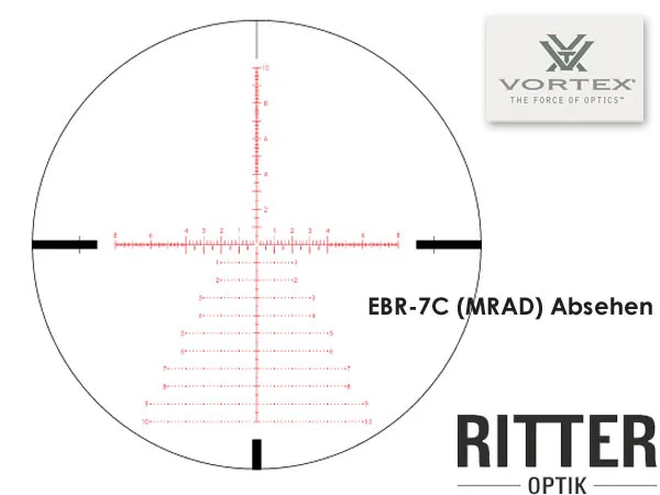 Reticle Vortex Strike Eagle 5-25x56 FFP Zielfernrohr mit EBR-7C MRAD Leuchtabsehen