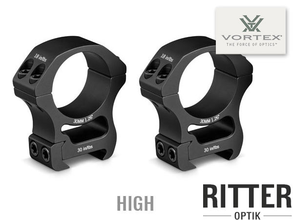 VORTEX Pro Serie Zielfernrohrmontage für Weaver / Picatinnyschiene 30mm Mittelrohr - high