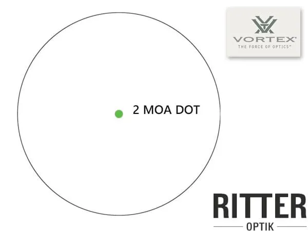 Red Dot VORTEX Crossfire II 2 MOA Leuchtpunkt in Grün CF2-GD2-SLR Solar Auto D-TEC