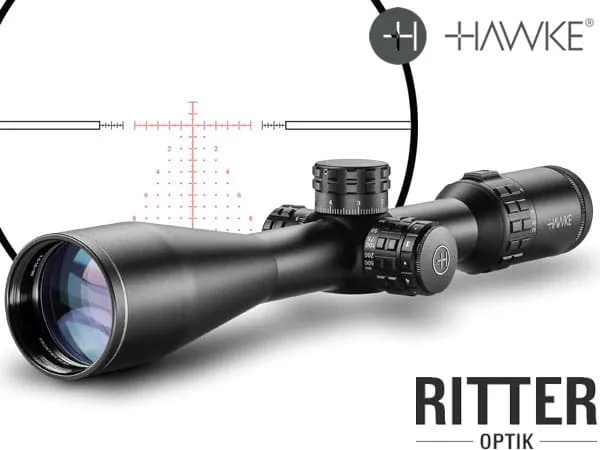 Hawke Zielfernrohr FRONTIER 30SF 2,5-15x50 MIL PRO 10x Leuchtabsehen - 1⁄10 MRAD - Zero-Stop Stelltürme 18421