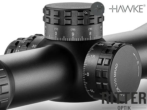 Hawke Zielfernrohr FRONTIER 34 FFP 5-30x56 MIL PRO EXT 30x Leuchtabsehen - 1⁄10 MRAD - Zero-Stop Stelltürme 18640 Verstelltürme