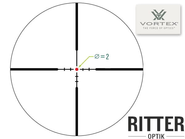 Leuchtabsehen Vortex Crossfire HD 1-4x24 mit Dead-Hold® 2A BDC 2 MOA DOT
