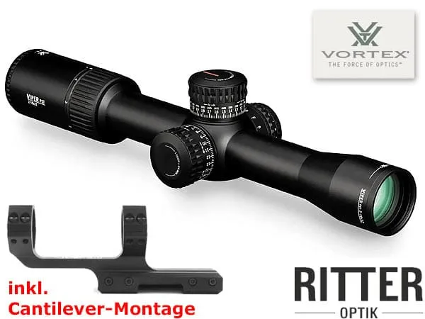 VORTEX Zielfernrohr Viper PST GEN II Serie 2-10x32 FFP EBR-4 Leuchtabsehen MRAD inklusive Cantilever montage