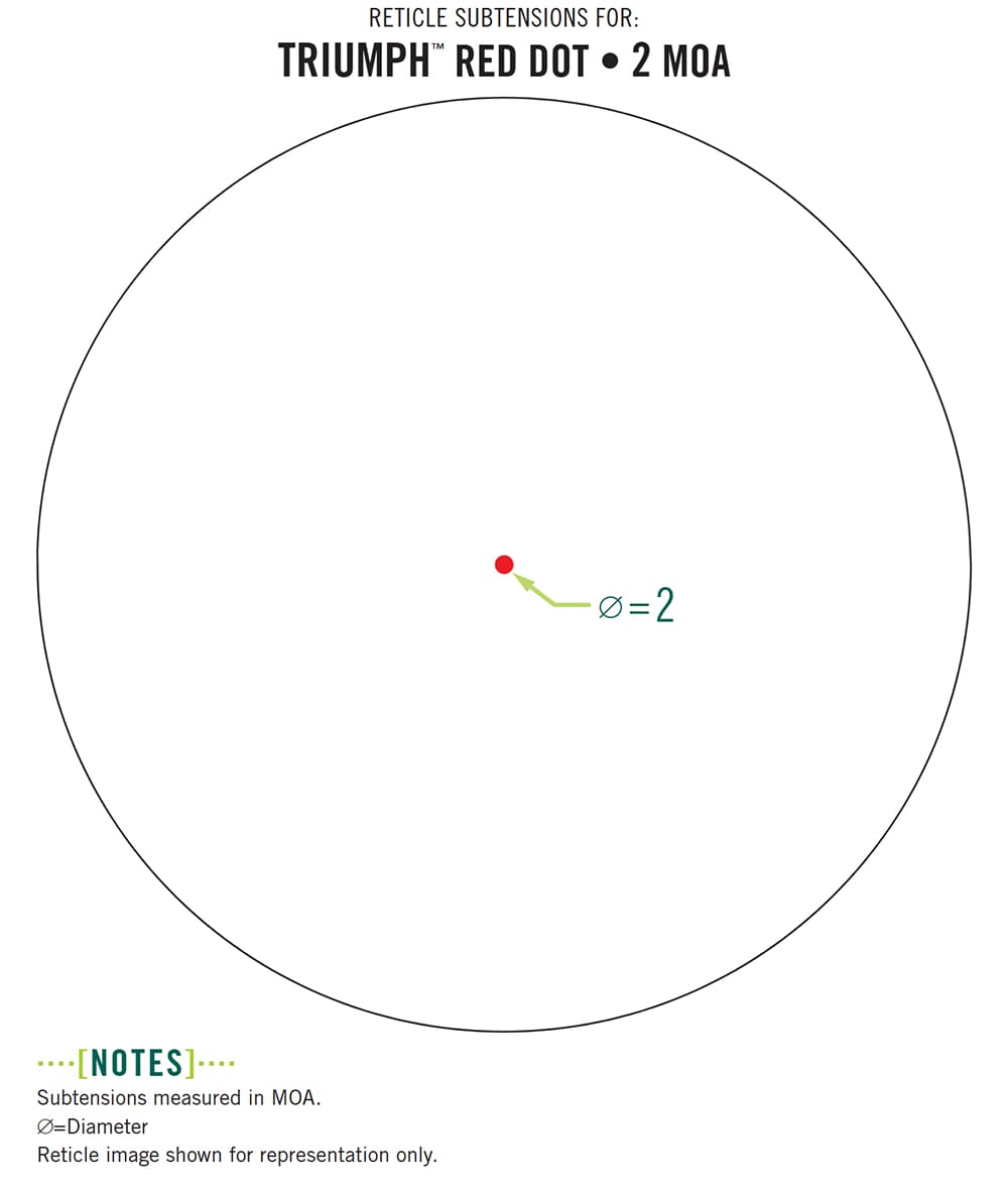 Absehen VORTEX TRIUMPH Rotpunktvisier mit 2 MOA Leuchtpunkt