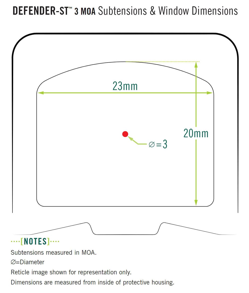 Leuchtpunktvisier Vortex Defender ST Micro Red Dot mit MRDS 3 MOA Rotpunkt Details