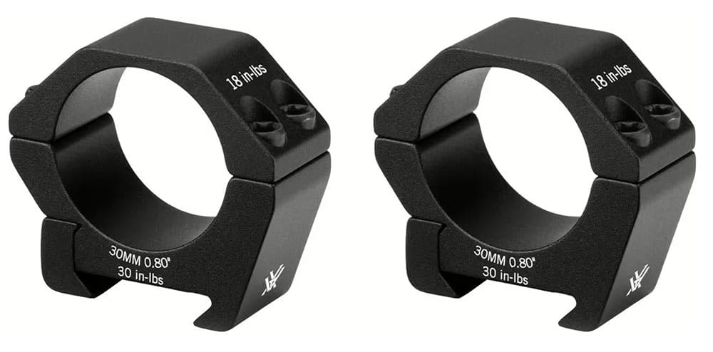 VORTEX Sport Rings Aufkipp Montageringe für Zielfernrohre mit 30 mm Mittelrohr für Weaver / Picatinnyschienen Höhe Low SPT30-L