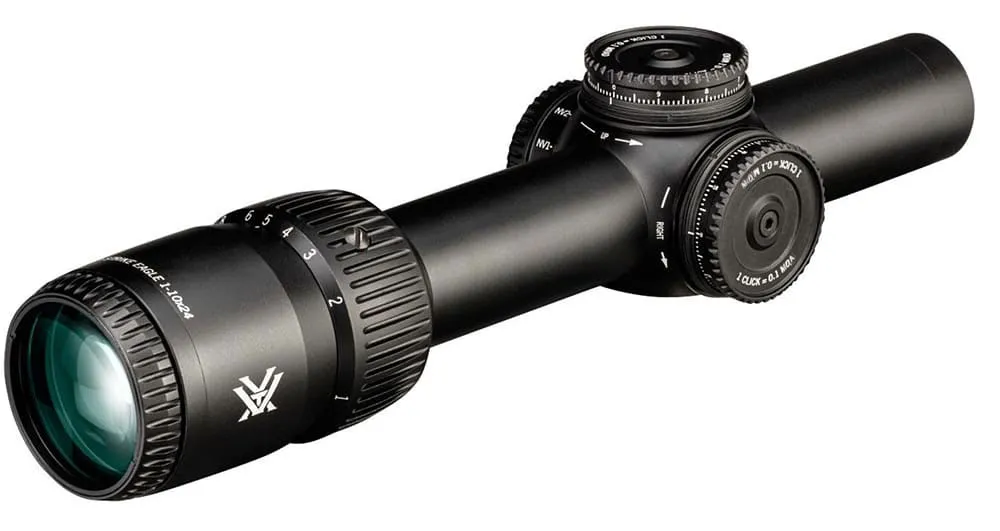 Vortex LPVO Zielfernrohr Strike Eagle 1-10x24 FFP 1. Bildebene EBR-8 MOA Absehen