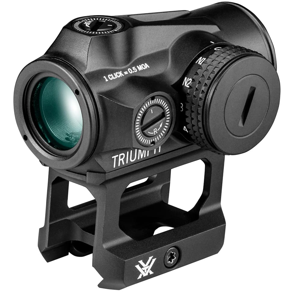 VORTEX TRIUMPH Rotpunktvisier 2 MOA Red Dot mit Picatinny Montage und 2 Leuchtpunktstufen für Nachtsichtgeräte