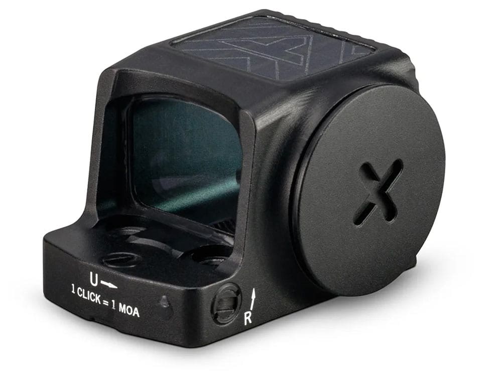 Leuchtpunktvisier Reflexvisier VORTEX Defender CCW™ Enclosed Solar Micro Red Dot mit Multi-Reticle-System mit Shield RMS Footprint