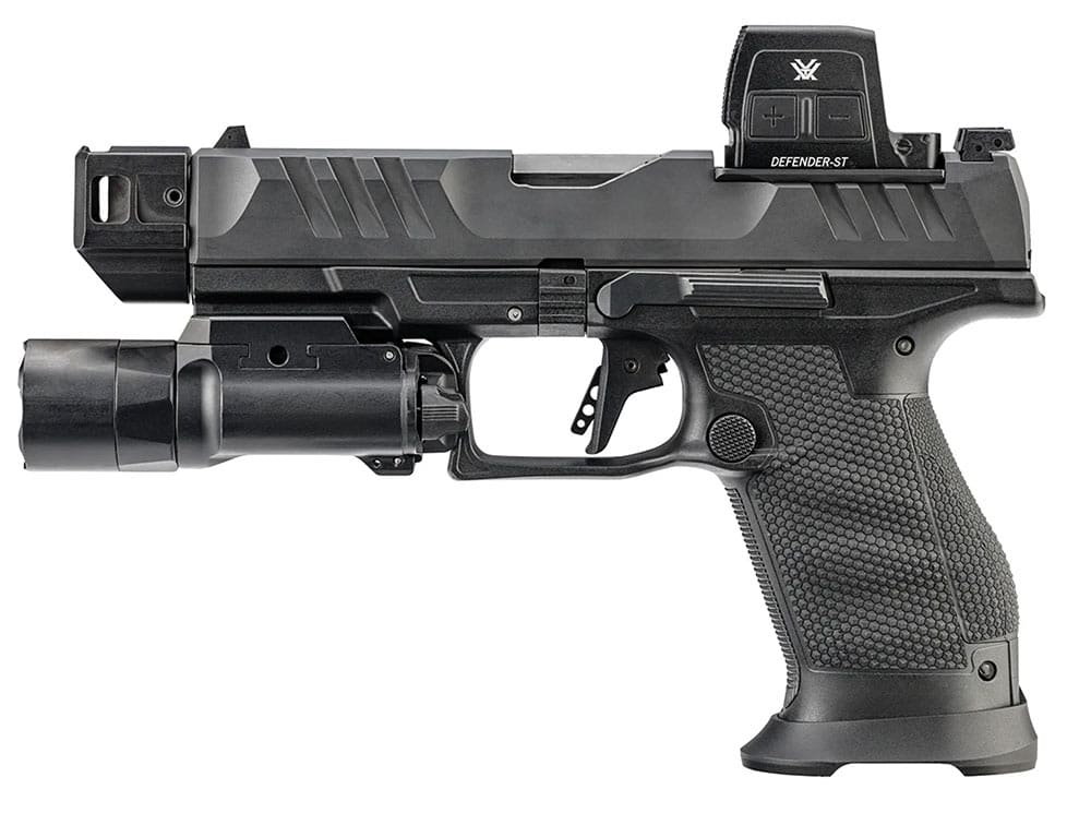Reflexvisier VORTEX Defender ST™ Enclosed Solar Micro Red Dot mit Multi-Reticle-System montiert auf Kurzwaffe