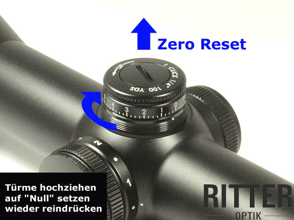 Zielfernrohr Türme mit 1/4 MOA und Zero Reset Turrets