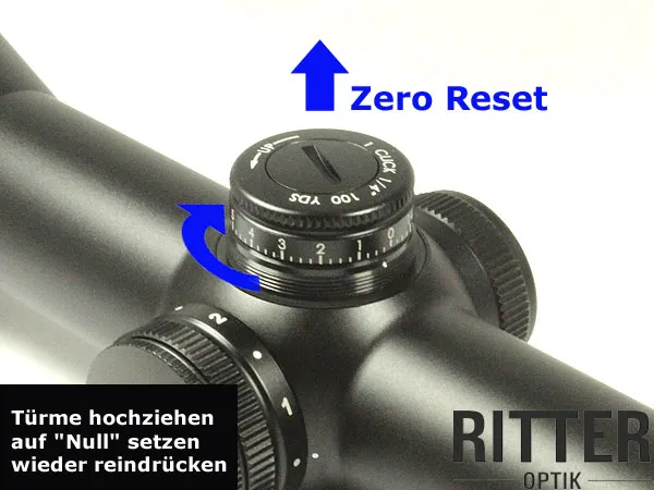 Zielfernrohr Justiertürme mit zero reset 1/4 MOA