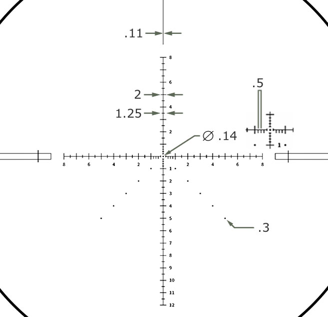 Zielfernrohr Absehen MIL DOT BDC V-VISION III