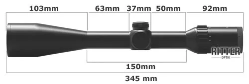 Abmessungen Zielfernrohr 4-16x44 SF V VISION III