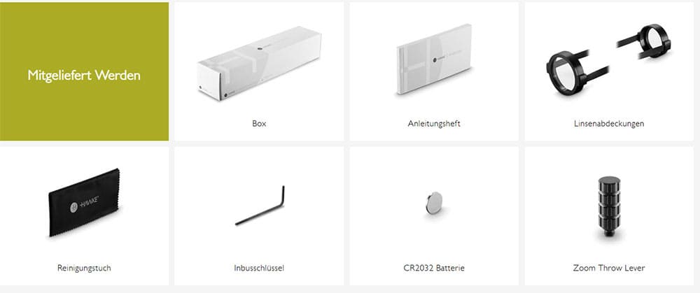Hawke Zielfernrohr VANTAGE HD 34 FFP 5-25×56 SF Mil Pro II (25x) Leuchtabsehen - 1/10 MRAD Lieferumfang